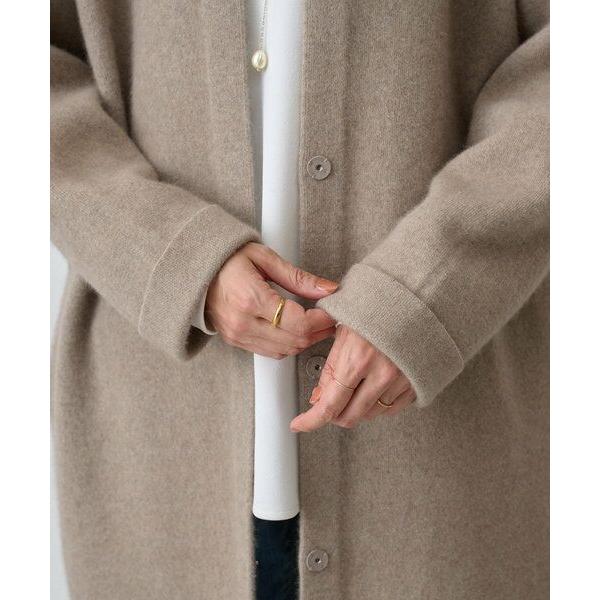 極美品✨ビアズリー　ニットコート ロング　ノーカラー　ゆったり　2024AW BEARDSLEY（ビアズリー）の「ニットコートロング（ノーカラーコート