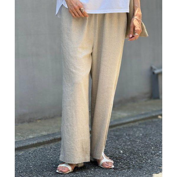 【美品】BEARDSLEY ビアズリー ウエストリブパンツ リネン 夏の必需品”ウエストリブリネンパンツ - BEARDSLEY(ビアズリー