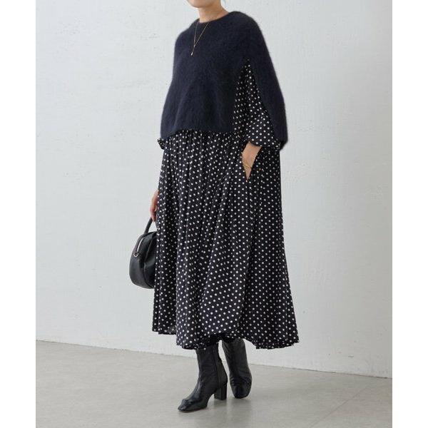 BEARDSLEY ビアズリー　ドットギャザーボリューム袖ワンピース BEARDSLEY / ビアズリー ドットギャザーワンピース : タカシマヤ