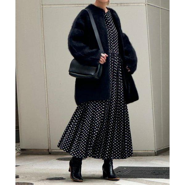 BEARDSLEY ビアズリー　ドットギャザーボリューム袖ワンピース 2025 BEARDSLEY ビアズリー ドットギャザーボリューム袖ワンピース