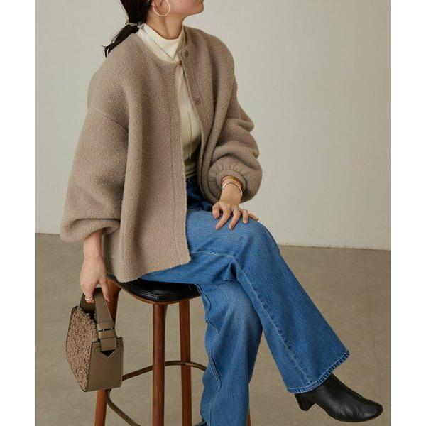 今期完売BEARDSLEYビアズリー✨パフ袖ニットコート30,800円ベージュ BEARDSLEY（ビアズリー） パフ袖ニットコート : タカシマヤ