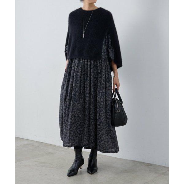 ビアズリー リーフプリントギャザーワンピース　値下げ セール】リーフプリントギャザーワンピース（ワンピース）｜BEARDSLEY