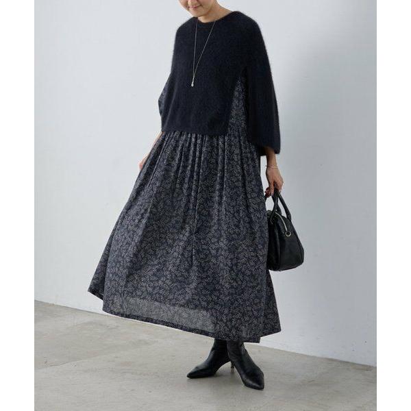 BEARDSLEY（ビアズリー） リーフプリントギャザーワンピース