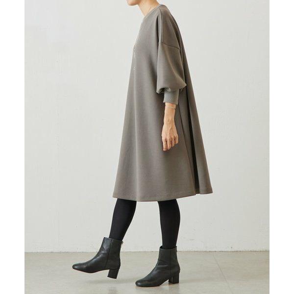 BEARDSLEY　袖パフダンボールワンピース　ビアズリー　グレー　洗える　灰色 袖パフダンボールワンピース（ワンピース）｜BEARDSLEY（ビアズリー