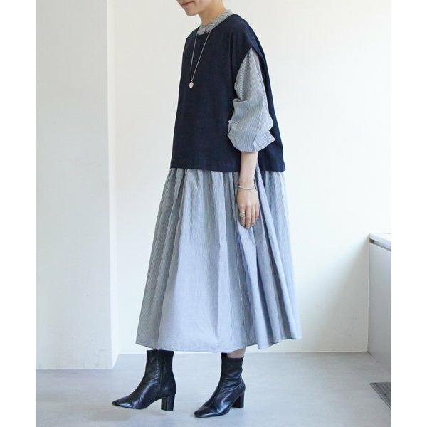 BEARDSLEY / ビアズリー 先染めギャザーワンピースの画像