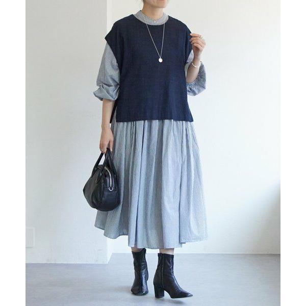 BEARDSLEY / ビアズリー 先染めギャザーワンピースの画像