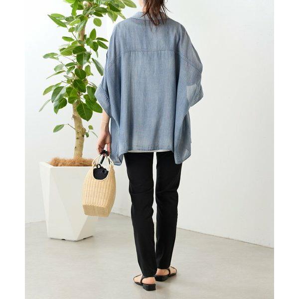 BEARDSLEY / ビアズリー シフォンデニムポンチョシャツの画像