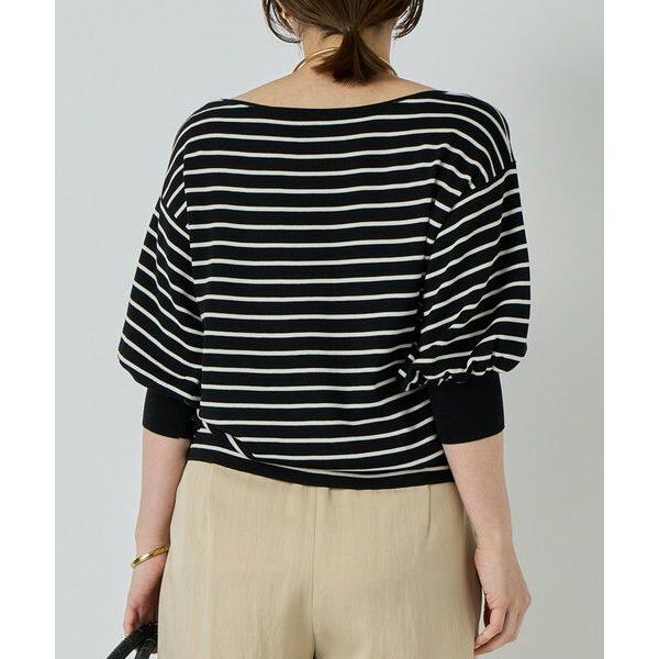 BEARDSLEY(ビアズリー) 袖ギャザーシアーTee　ブラック18700円 BEARDSLEY / ビアズリー シルク混ニットTee : タカシマヤ