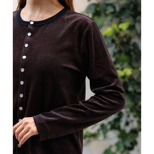 Rouge vif la cle / ルージュ・ヴィフ ラクレ 【Le Melange/ル・メランジュ】ベロアボーダーカーディガン/ベロア/カー | Rouge vif la cle | 19