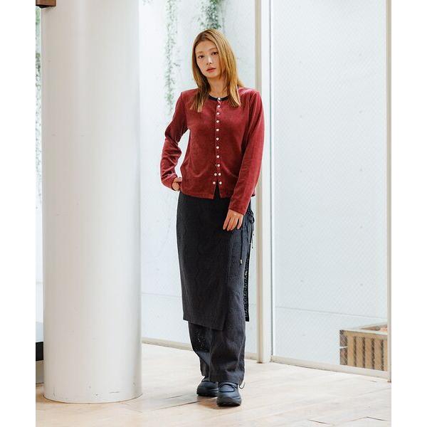 Rouge vif la cle / ルージュ・ヴィフ ラクレ 【Le Melange/ル・メランジュ】ベロアボーダーカーディガン/ベロア/カー | Rouge vif la cle | 03