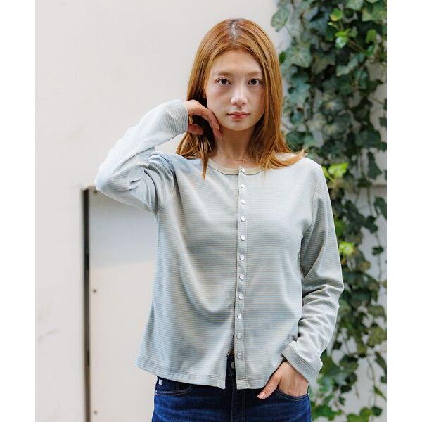 Rouge vif la cle / ルージュ・ヴィフ ラクレ 【Le Melange/ル・メランジュ】ベロアボーダーカーディガン/ベロア/カー | Rouge vif la cle | 07