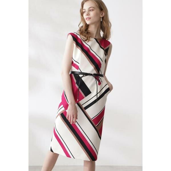 PINKY & DIANNE / ピンキーアンドダイアン ベルト付きジオメトリックプリントワンピース | PINKY&DIANNE