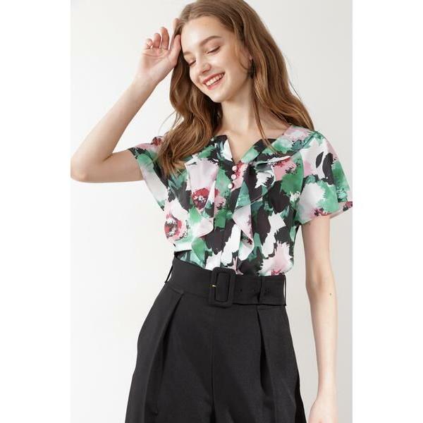 PINKY & DIANNE / ピンキーアンドダイアン ◆シャドーフラワープリントブラウス | PINKY&DIANNE