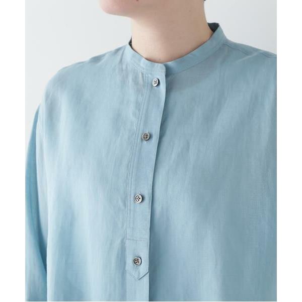 human woman（ヒューマンウーマン） ◇ラミーバンドカラーシャツ