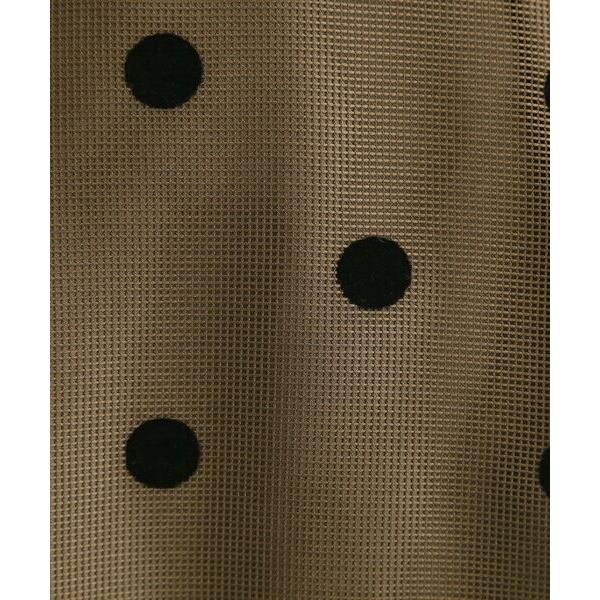 grove / グローブ 甘さを抑えて、品よく華やぐ　メッシュフロッキードットスカート