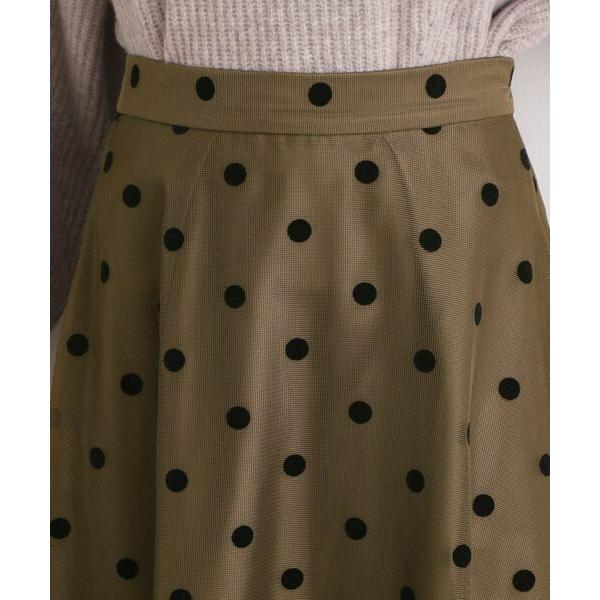 grove / グローブ 甘さを抑えて、品よく華やぐ　メッシュフロッキードットスカート