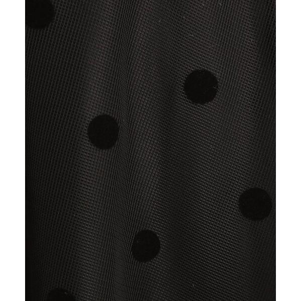 grove / グローブ 甘さを抑えて、品よく華やぐ　メッシュフロッキードットスカート