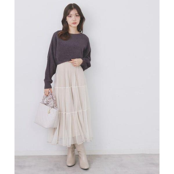 ラメ入りニットセット ラメシャギーパイピングケーブルニットセットアップ[カジュアル dazzy