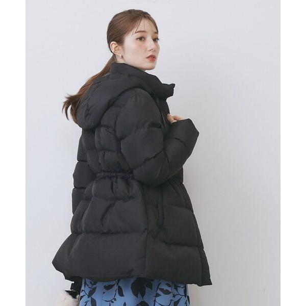 未使用　インデックス　KAWADAダウンコート　フーデッド　ボリューミー　黒 index（インデックス） KAWADAダウンドロストミドルコート【撥水/洗濯