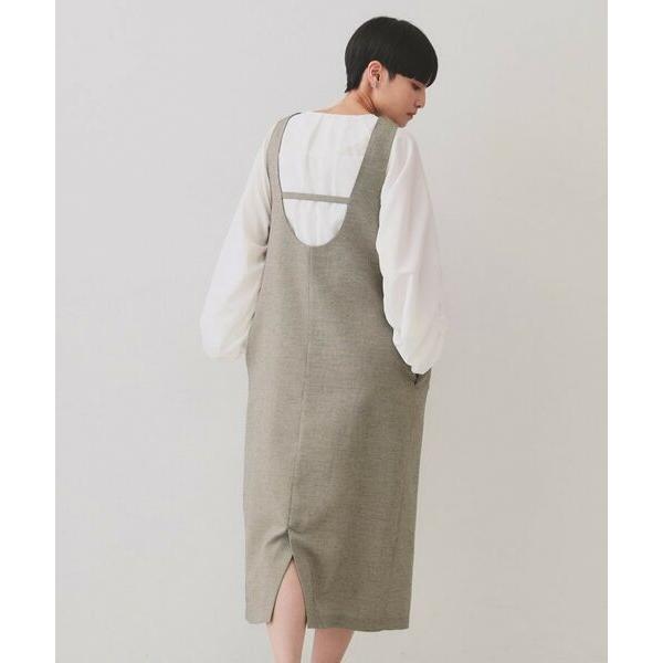 DRAWER◇23SS/タックボーダーティアードワンピース//36/コットン/BLK