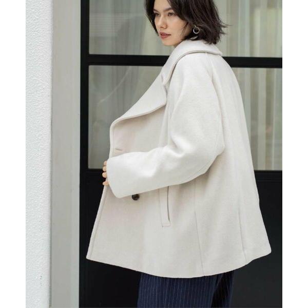 オペークドットクリップ 美品 カシミヤブレンドウールミドルピーコート ベージュ オペーク ドット クリップ OPAQUE.CLIP カシミヤブレンドウールミドル
