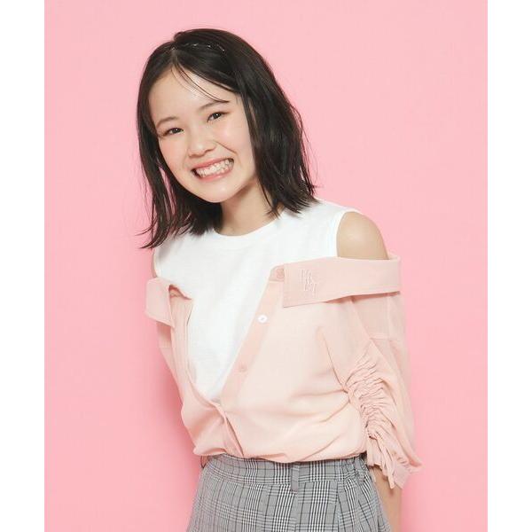 PINK-latte / ピンク ラテ 袖ギャザーシアーレイヤードデザインシャツ｜selectsquare｜07