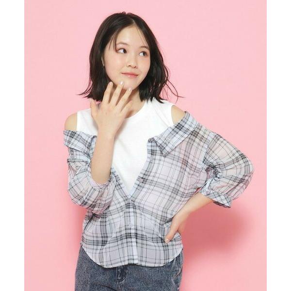 PINK-latte / ピンク ラテ 袖ギャザーシアーレイヤードデザインシャツ｜selectsquare｜10