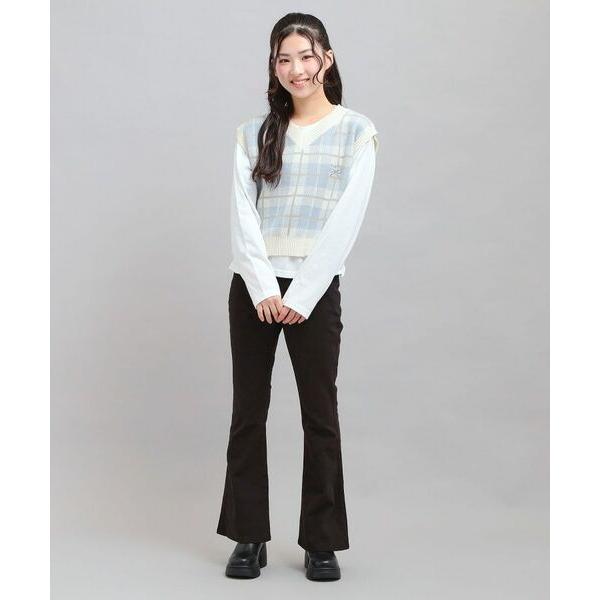 ピンク ラテ PINK-latte 【セットアイテム】起毛チェックシャツ＋ロンT （サックス） - ファッション通販 d fashion | PINK-latte / ピンク ラテ 【セットアイテム】ニットベスト＋ロンT | その他子ども服