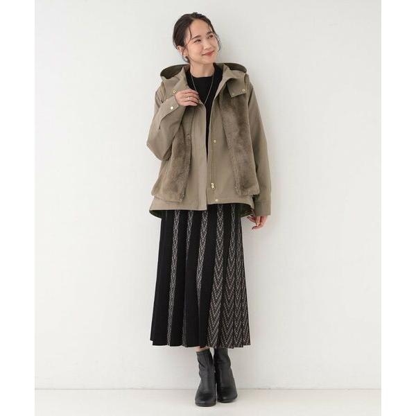 トープ　撥水　4way　フェイクファーライナー　ロング　マンパ SHOO・LA・RUE（シューラルー） 【撥水/マルチWAY】フェイクファー