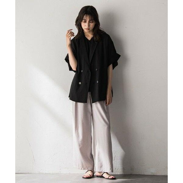 MAYSON GREY（メイソングレイ） 強撚気流ダブルブレスト半袖ジャケット 