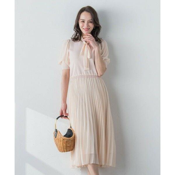 Viaggio Blu（ビアッジョブルー） ドッキングプリーツワンピース