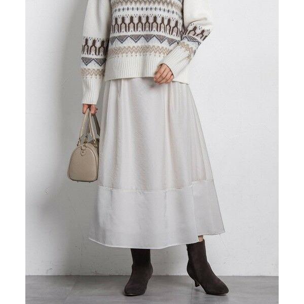 【NEW】ロートレアモン（LAUTREAMONT）/素材切り替えオーガンジースカート LAUTREAMONT（ロートレアモン） 素材切り替えオーガンジースカート