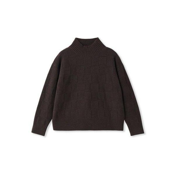 ロートレアモン（LAUTREAMONT）/格子柄ハイネックニット≪洗える≫ LAUTREAMONT（ロートレアモン） 格子柄ハイネックニット≪洗える