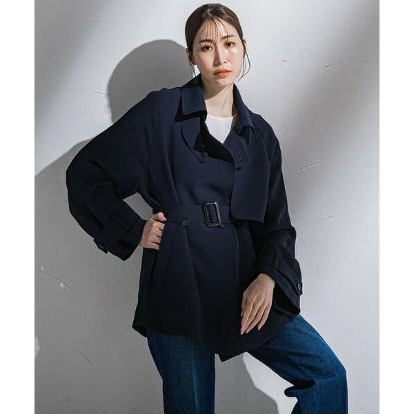 美品 LOHEN ローヘン ショート トレンチ リバーコート ブラック 黒 美品 LOHEN ローヘン ショート トレンチ リバーコート ブラック 黒