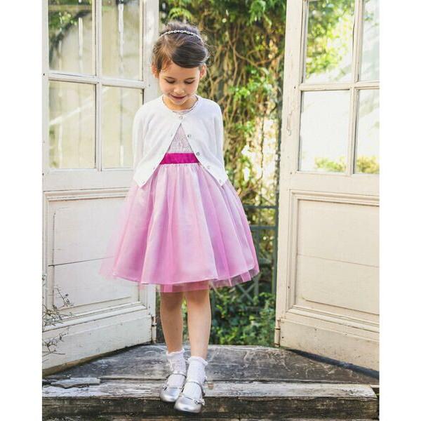 BeBe / べべ 日本製ラメレース×グラデーションチュールドレス(100  