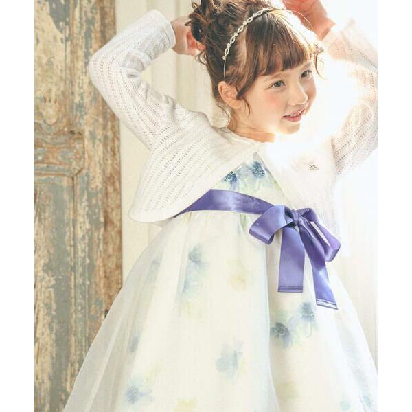 BeBe / べべ 【日本製】パニエ付き水彩フラワーサテンドレス(95~140cm  