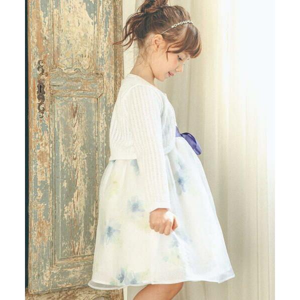 BeBe / べべ 【日本製】パニエ付き水彩フラワーサテンドレス(95~140cm  