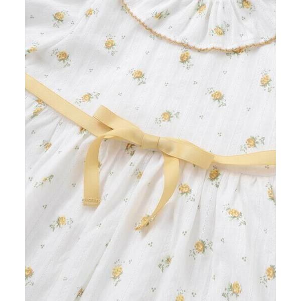 BeBe / べべ 【お揃い】花柄フリルカラーパフスリーブワンピース(80~100cm)の画像
