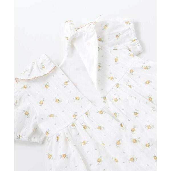 BeBe / べべ 【お揃い】花柄フリルカラーパフスリーブワンピース(80~100cm)の画像