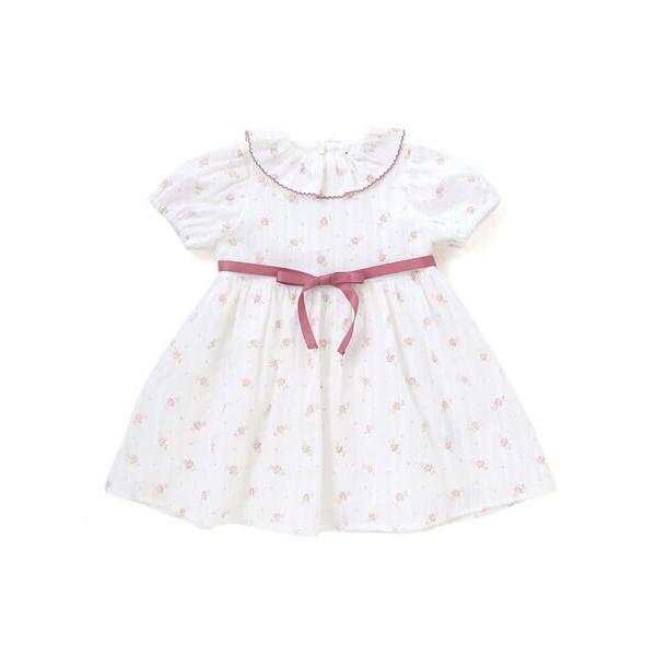 BeBe / べべ 【お揃い】花柄フリルカラーパフスリーブワンピース(80~100cm)の画像
