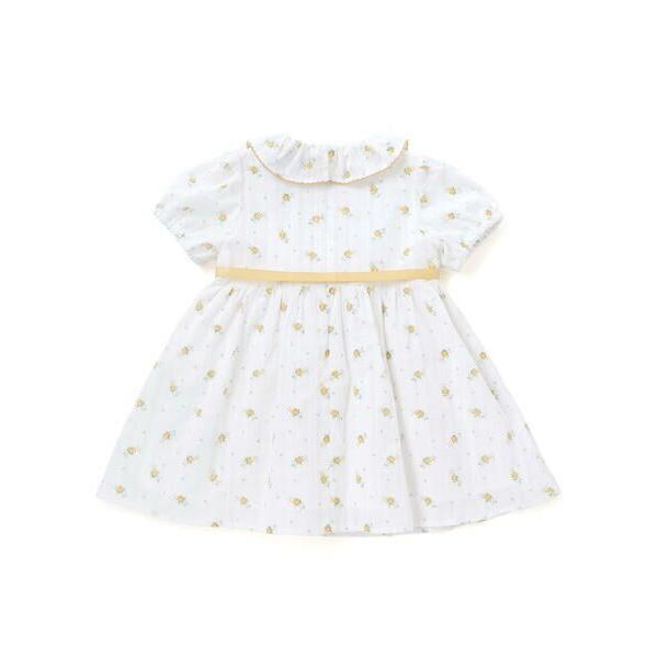BeBe / べべ 【お揃い】花柄フリルカラーパフスリーブワンピース(80~100cm)の画像
