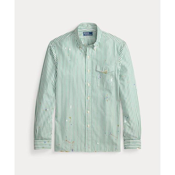 POLO RALPH LAUREN / ポロ ラルフ ローレン クラシック フィット ペイントスプラッター ストライプド シャツの画像
