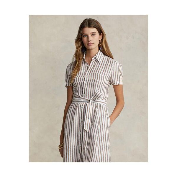 【早い者勝ち】 POLO RALPH LAUREN / ポロ ラルフ ローレン ストライプド リネン ショートスリーブ シャツドレス 【GMS6864318625】(24794円)