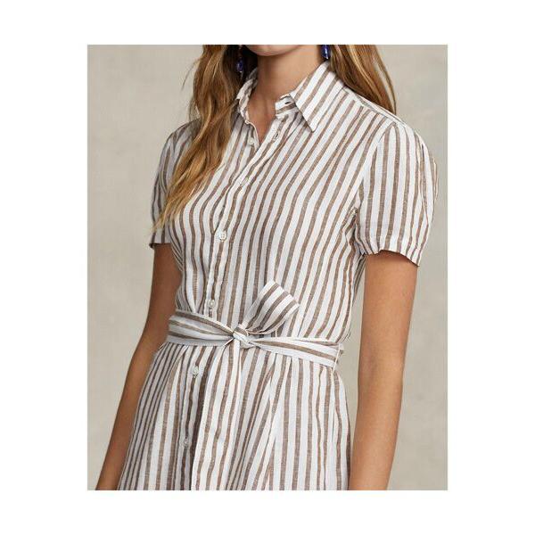 【早い者勝ち】 POLO RALPH LAUREN / ポロ ラルフ ローレン ストライプド リネン ショートスリーブ シャツドレス 【GMS6864318625】(24794円)