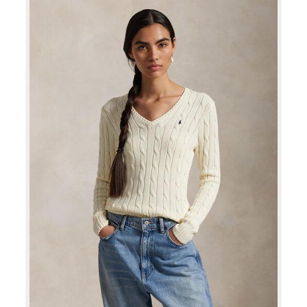 POLO RALPH LAUREN Ｖネックケーブルニット 現行タグ Sサイズ ポロ ラルフ ローレン POLO RALPH LAUREN ケーブルニット コットン V