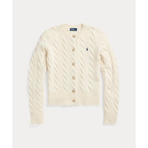 美品♡ ポロラルフローレン ケーブル　カーディガン　カシミヤ混　ブルー　XS POLO RALPH LAUREN / ポロ ラルフ ローレン ケーブルニット ウール