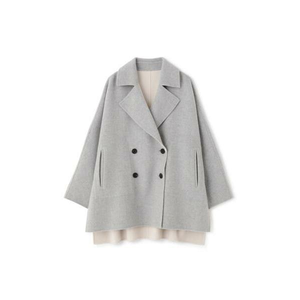 アドーア　2TONE リバー フード コート ポンチョ　グレージュ　38サイズ アドーア 2TONE リバー フード コート ポンチョ グレージュ 38サイズ