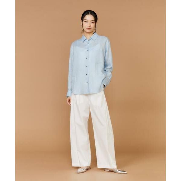 【夏物 新入荷】新品未使用品‡INED/イネド‡リネンレギュラーカラーシャツ/タグ付き/無地/長袖 ピンク レディース 9 夏春 915042 リネンレギュラーカラーシャツ（7152181004） | INED (Women