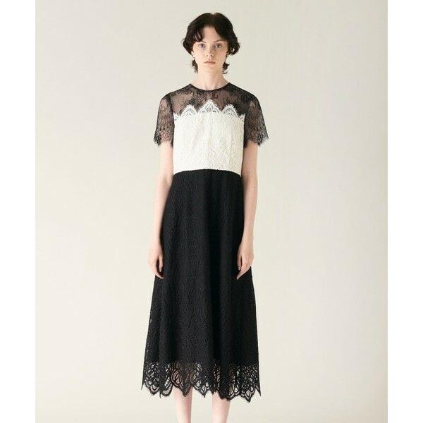 GRACE CONTINENTAL / グレースコンチネンタル レース切替フレアドレス
