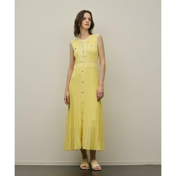 GRACE CONTINENTAL / グレースコンチネンタル バイカラーボウタイニットワンピースの画像